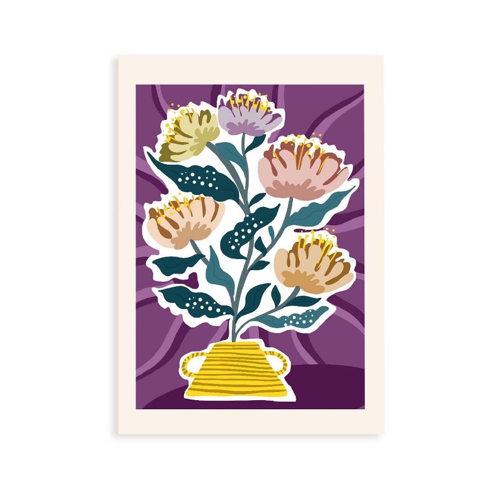 nacnic Lámina de Flor en Jarrón Amarillo