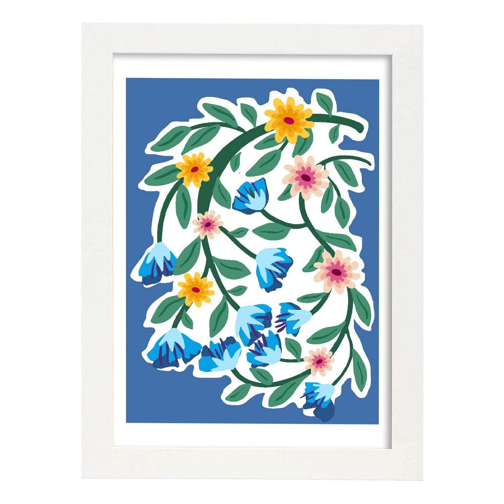 Nacnic Lámina De Flores Azules Y Amarillas