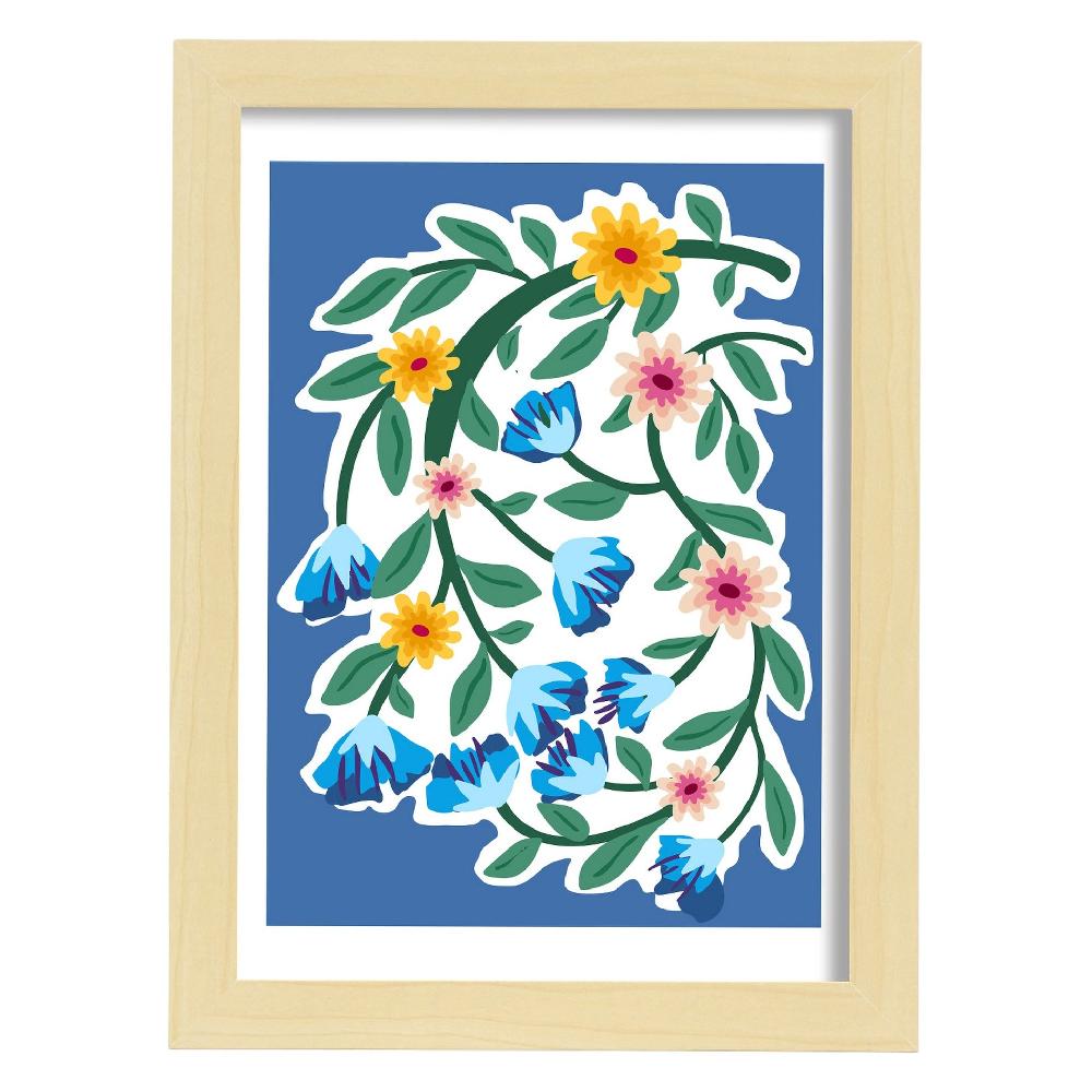 Nacnic Lámina De Flores Azules Y Amarillas