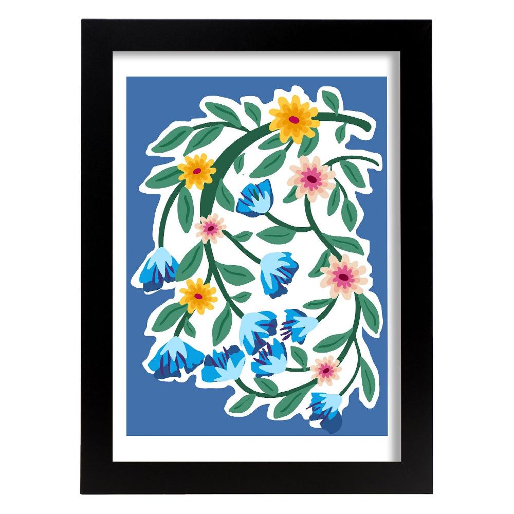 Nacnic Lámina De Flores Azules Y Amarillas