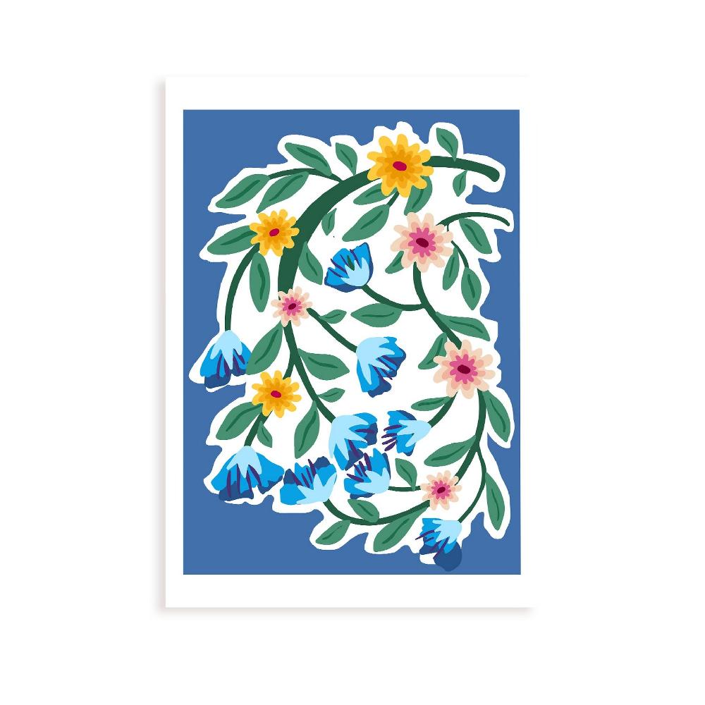 nacnic Lámina de Flores Azules y Amarillas