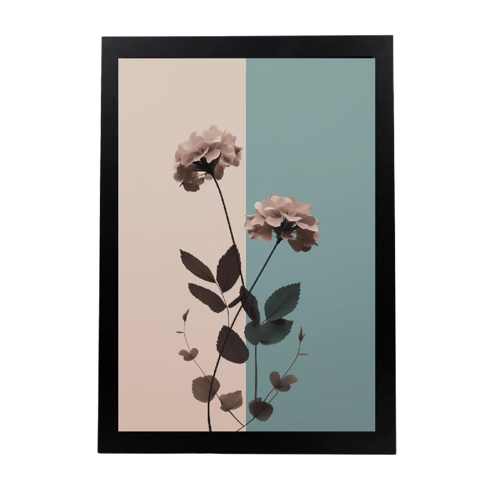 nacnic Lámina de Flores Simples con Marco Opcional
