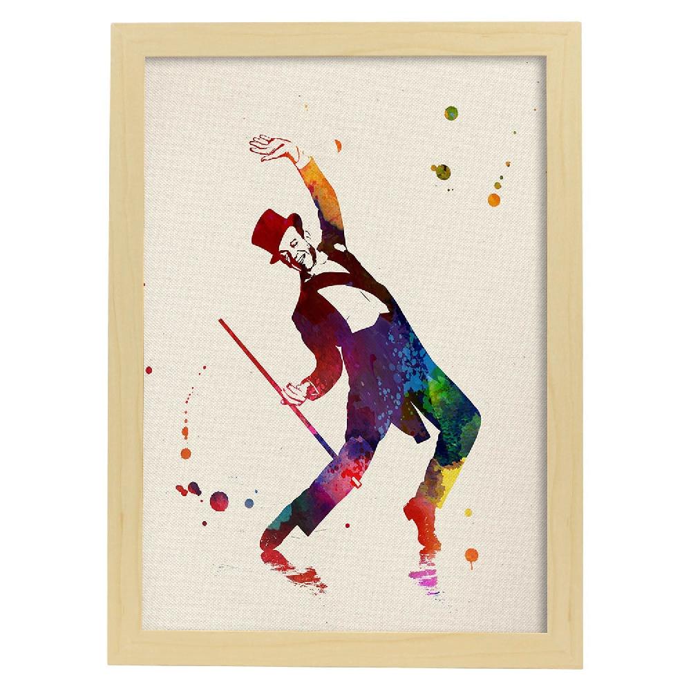 Nacnic Lámina De Fred Astaire En Estilo Acuarela