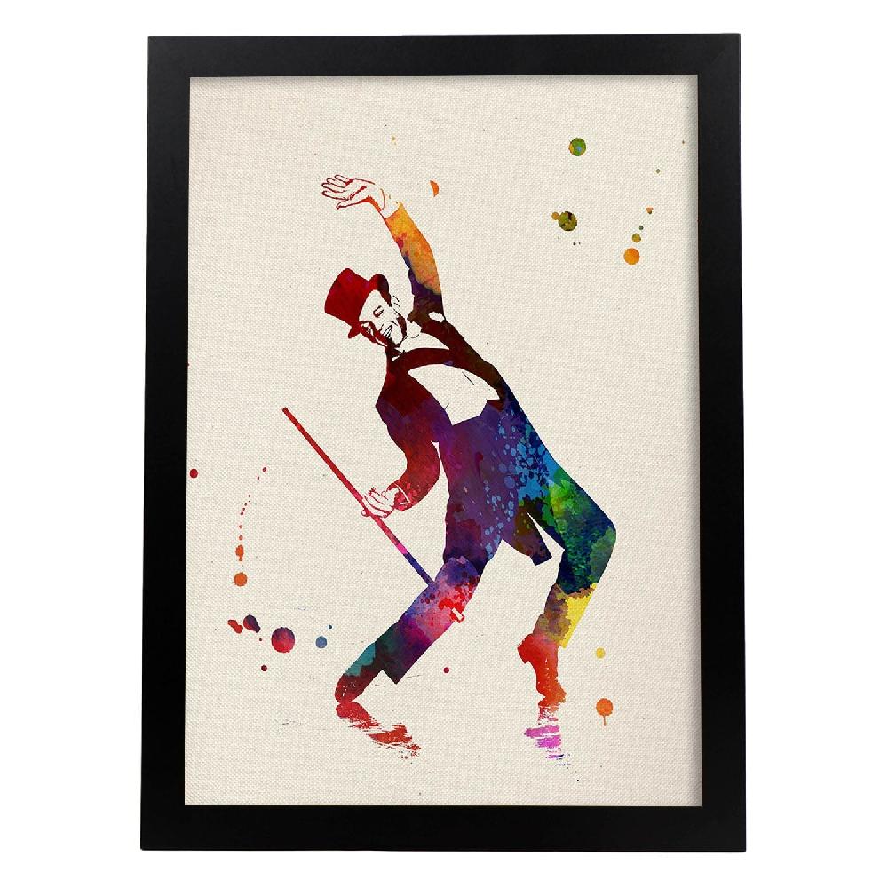 Nacnic Lámina De Fred Astaire En Estilo Acuarela