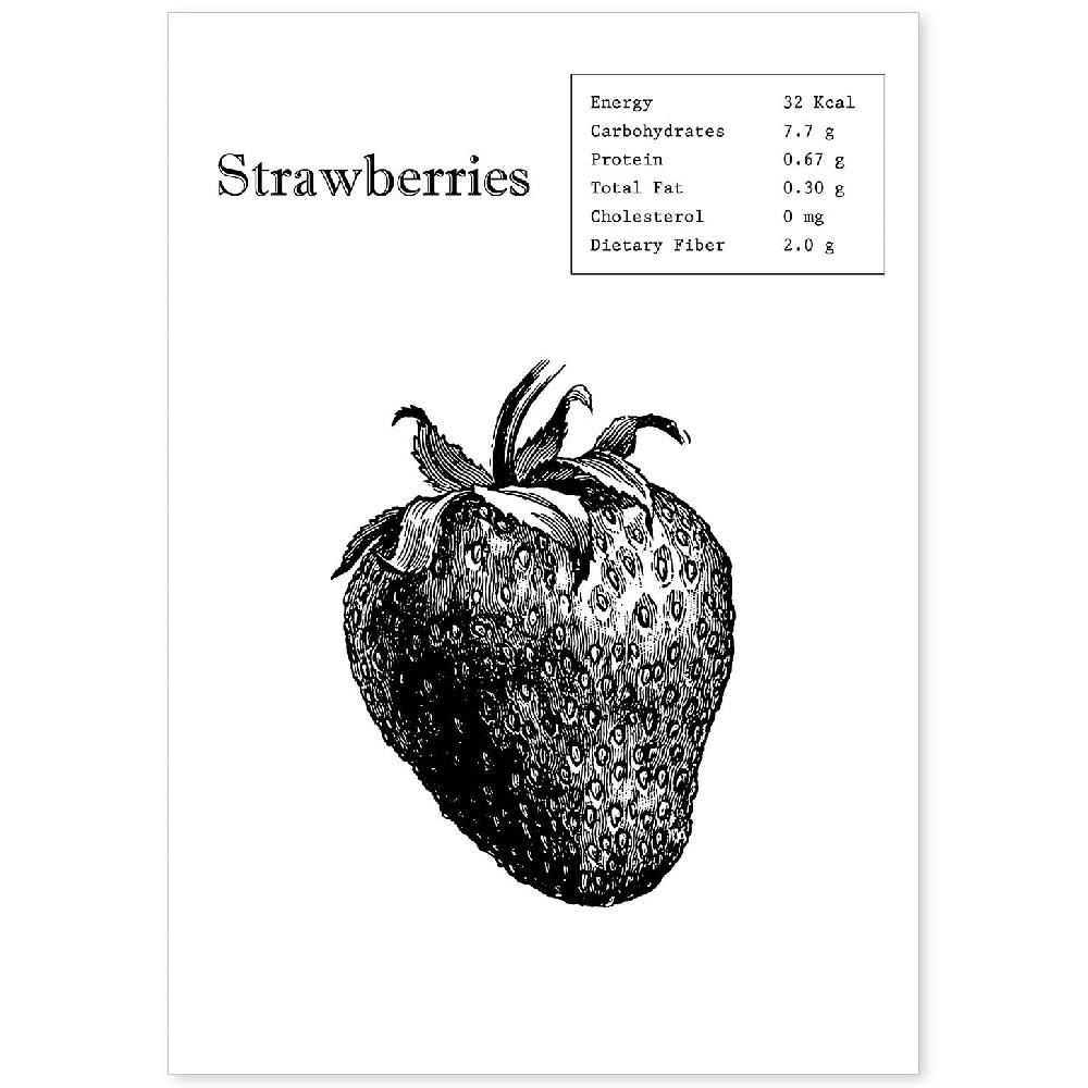 nacnic Lámina de Fresas en Inglés