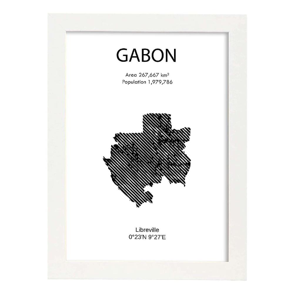 Nacnic Lámina De Gabón Del Mundo