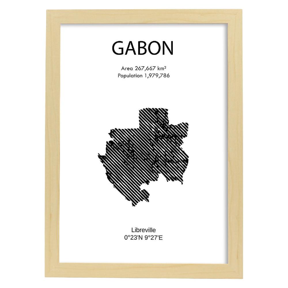 Nacnic Lámina De Gabón Del Mundo
