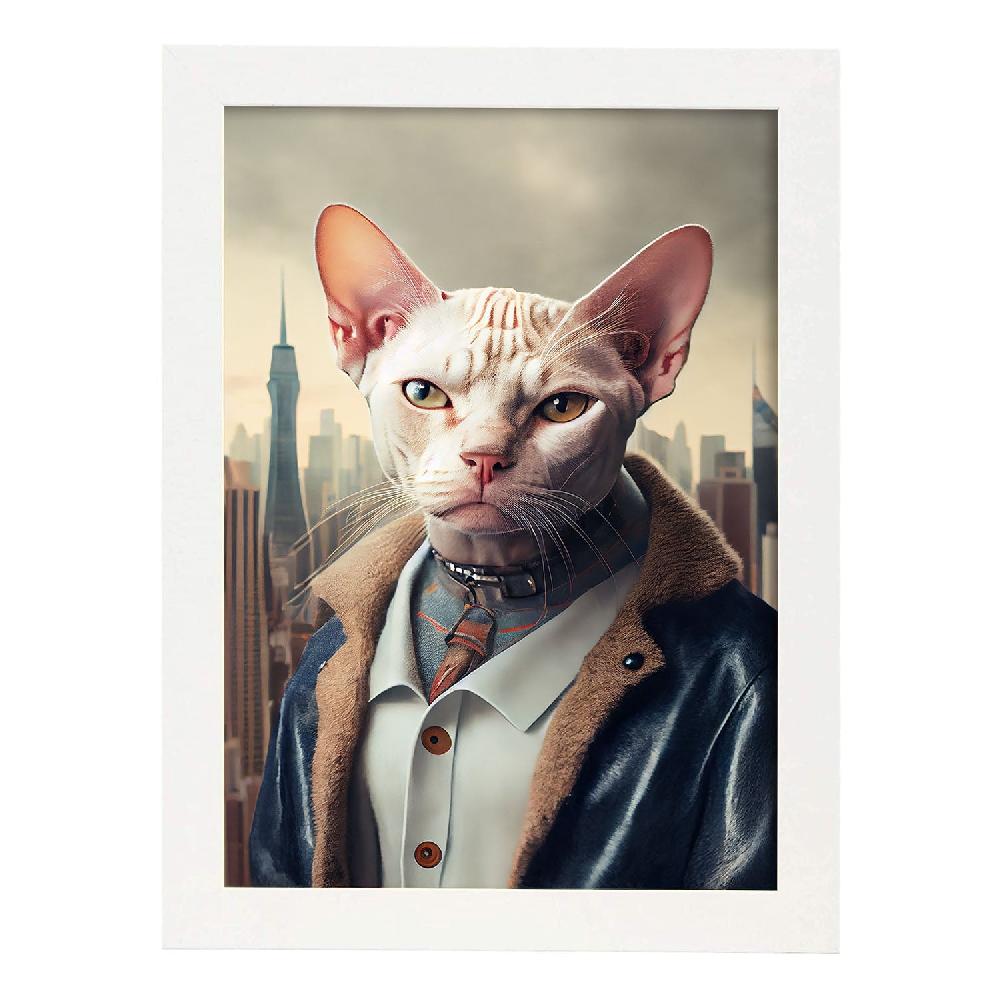 Nacnic Nacnic Lámina De Gato Colorpoint Shorthair Con Vestido Humano Para Sala De Estar