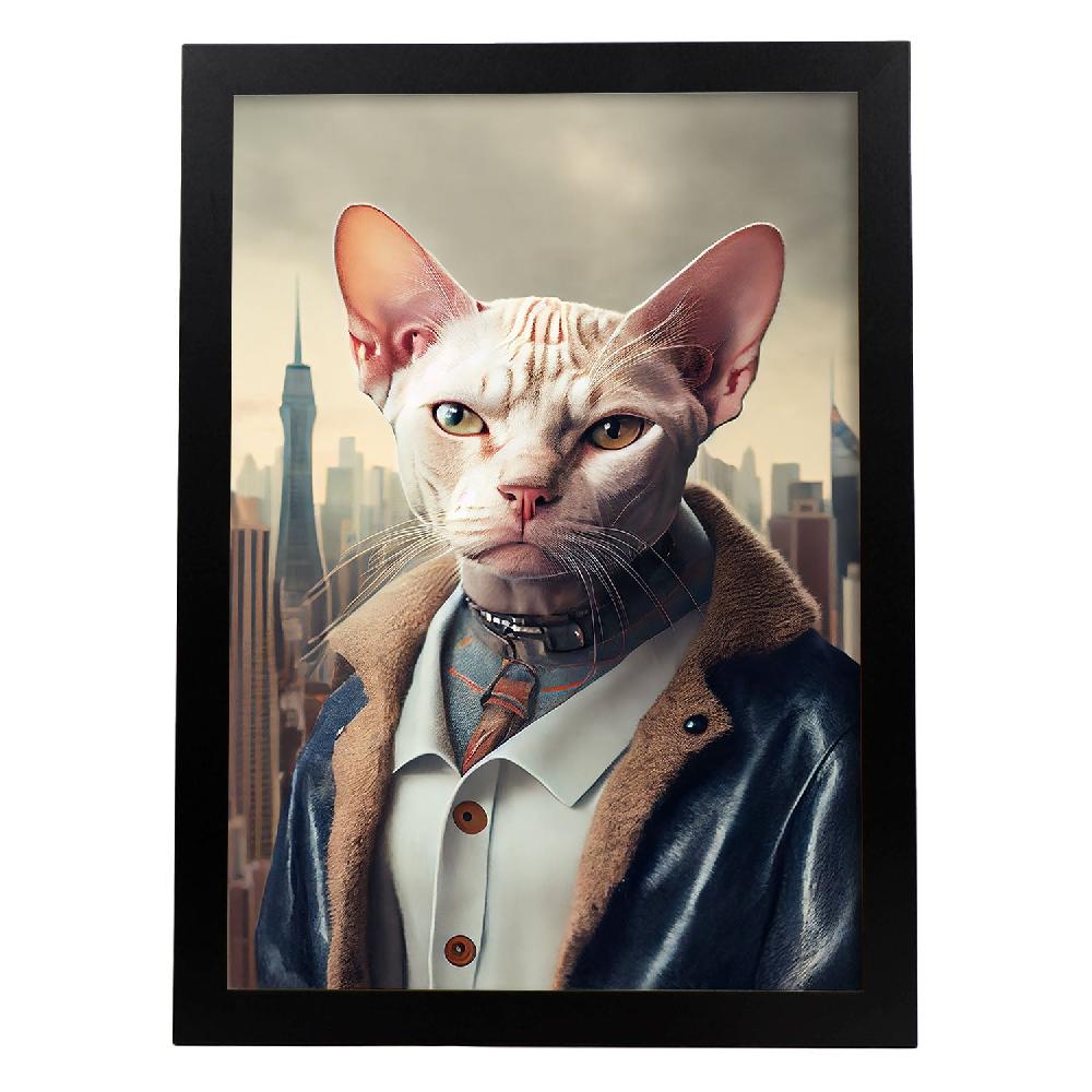 nacnic Nacnic Lámina de Gato Colorpoint Shorthair con Vestido Humano para Sala de Estar