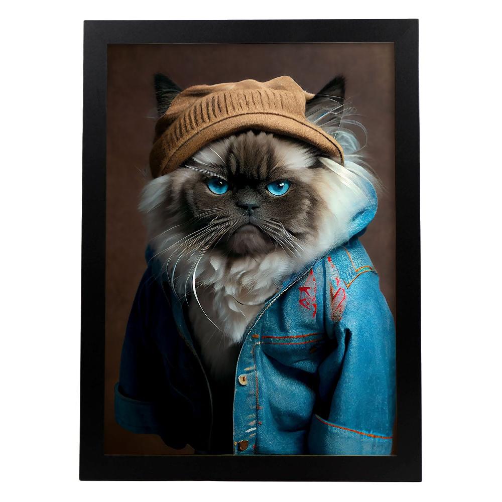 nacnic Nacnic Lámina de Gato Himalaya Vestido en Ropa Humana