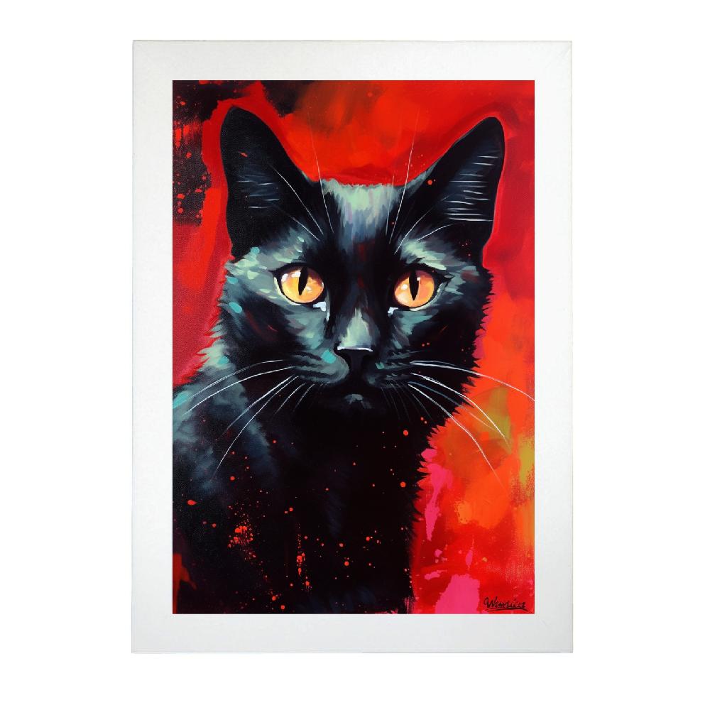 Nacnic Lámina De Gato Negro Adorable
