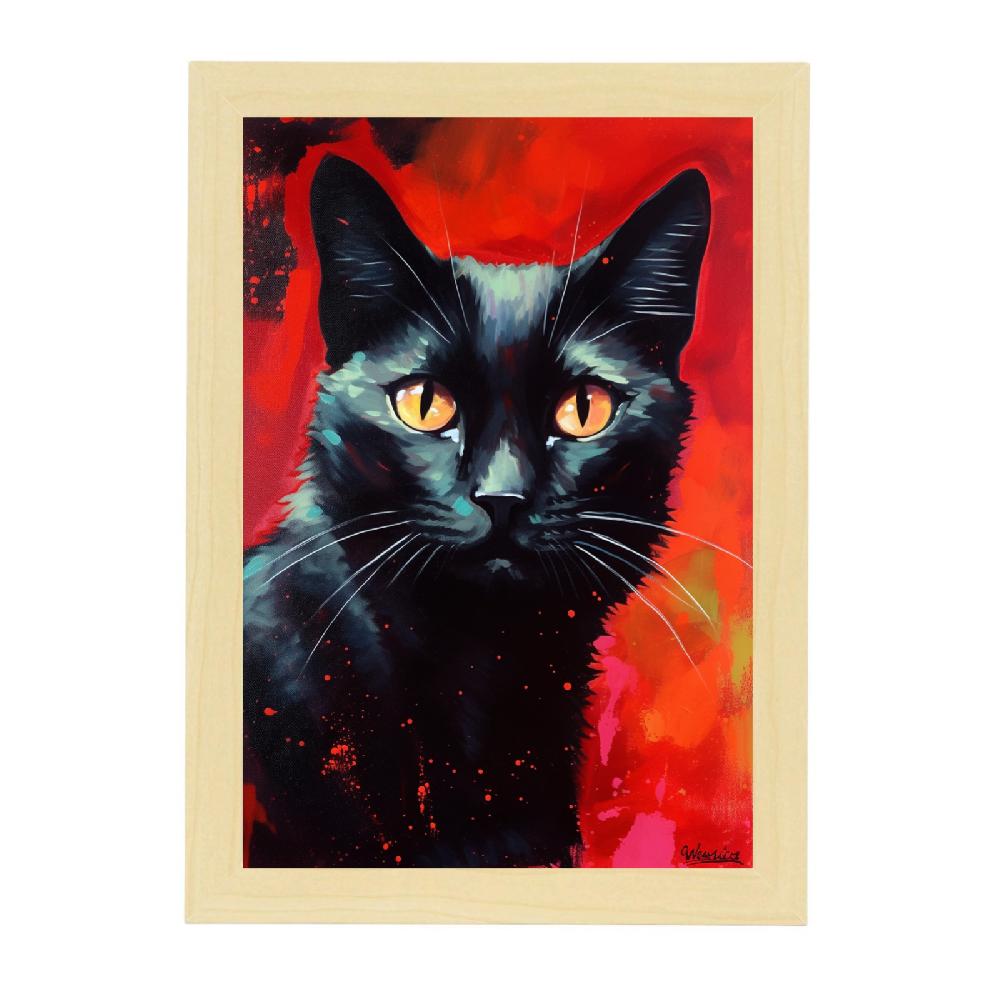 Nacnic Lámina De Gato Negro Adorable