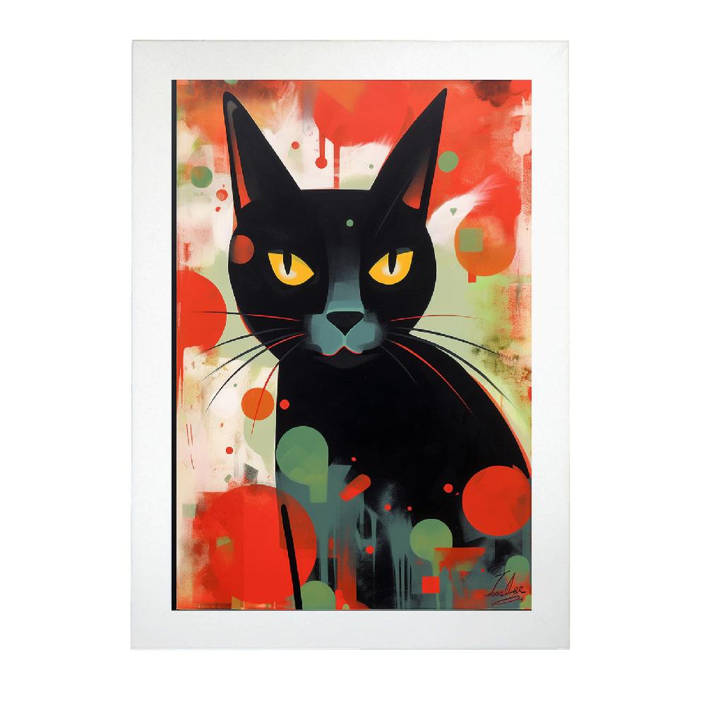 Nacnic Lámina De Gato Negro Estilo Aerógrafo