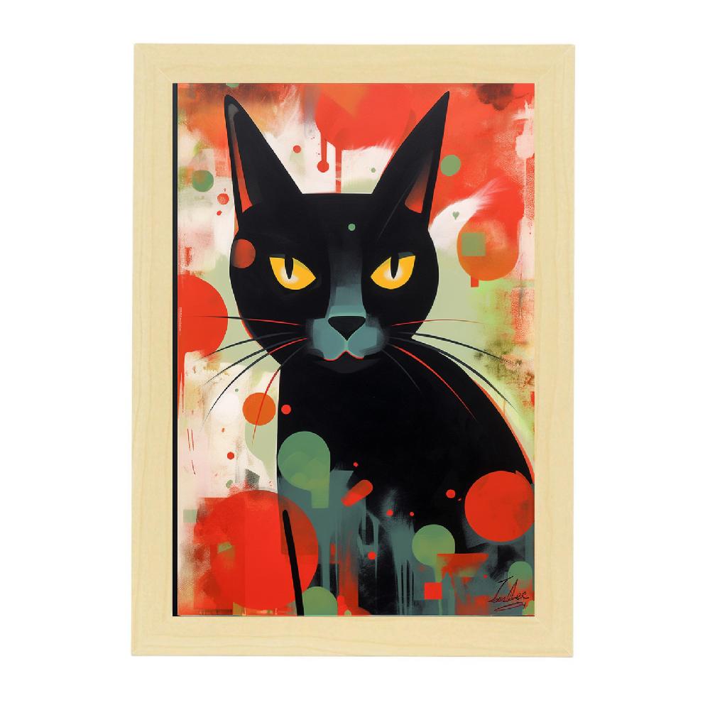 Nacnic Lámina De Gato Negro Estilo Aerógrafo