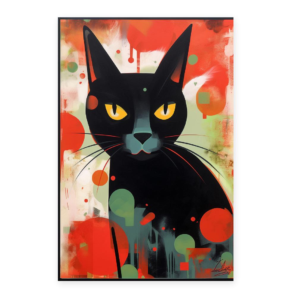 Nacnic Lámina De Gato Negro Estilo Aerógrafo