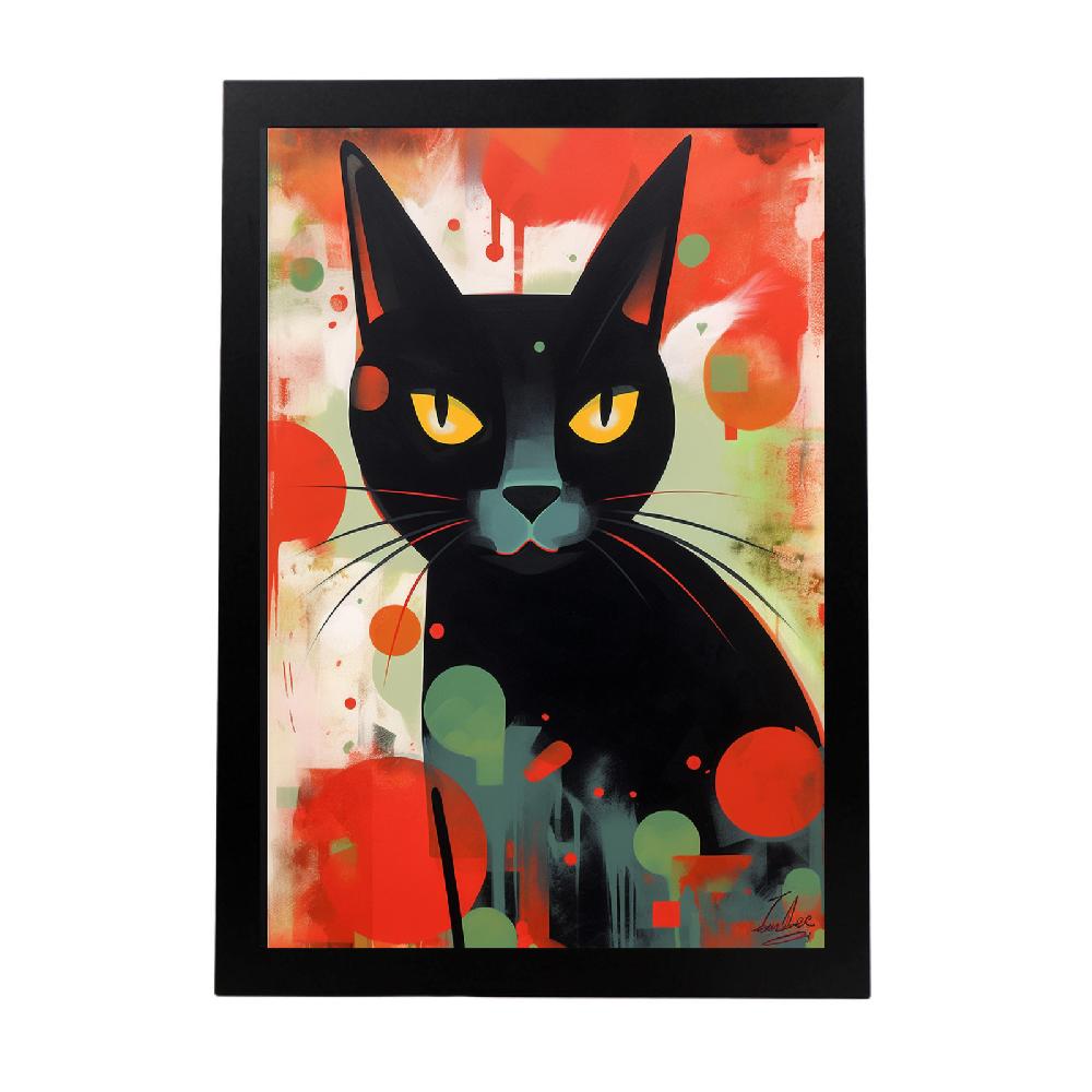 nacnic Lámina de Gato Negro Estilo Aerógrafo