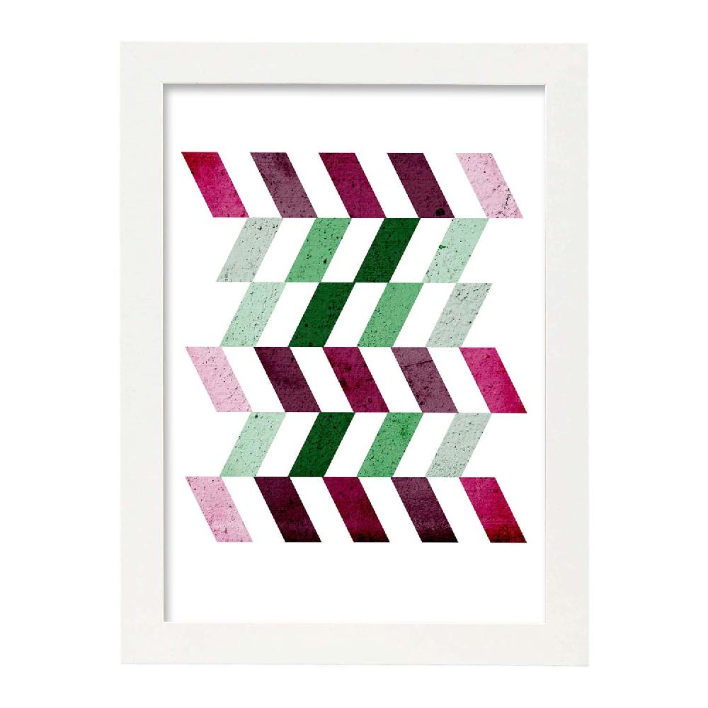 Nacnic Lámina De Geometría Colorida Y Lilas Verdes