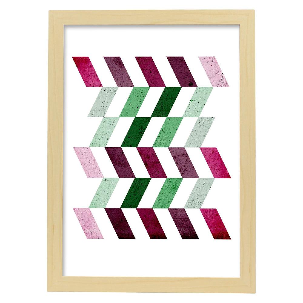 Nacnic Lámina De Geometría Colorida Y Lilas Verdes
