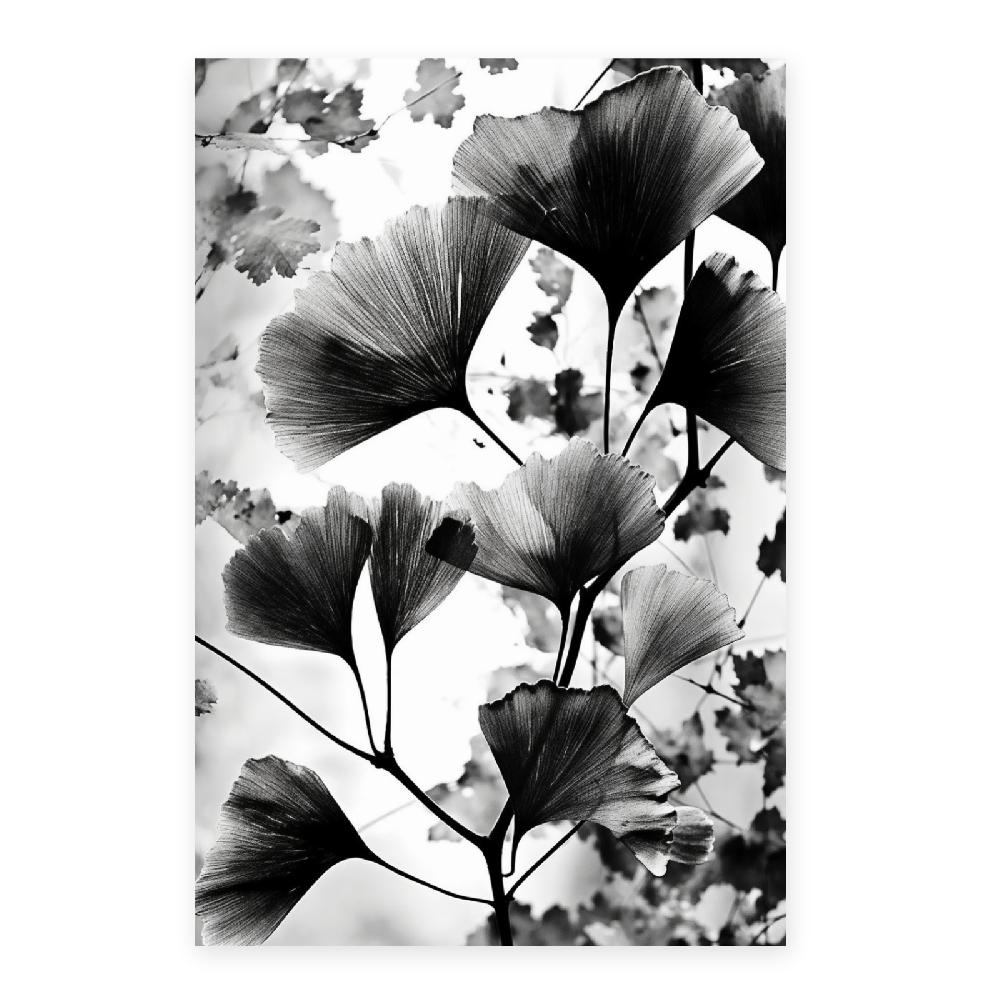 Nacnic Lámina De Gingko Biloba Vintage En Negro