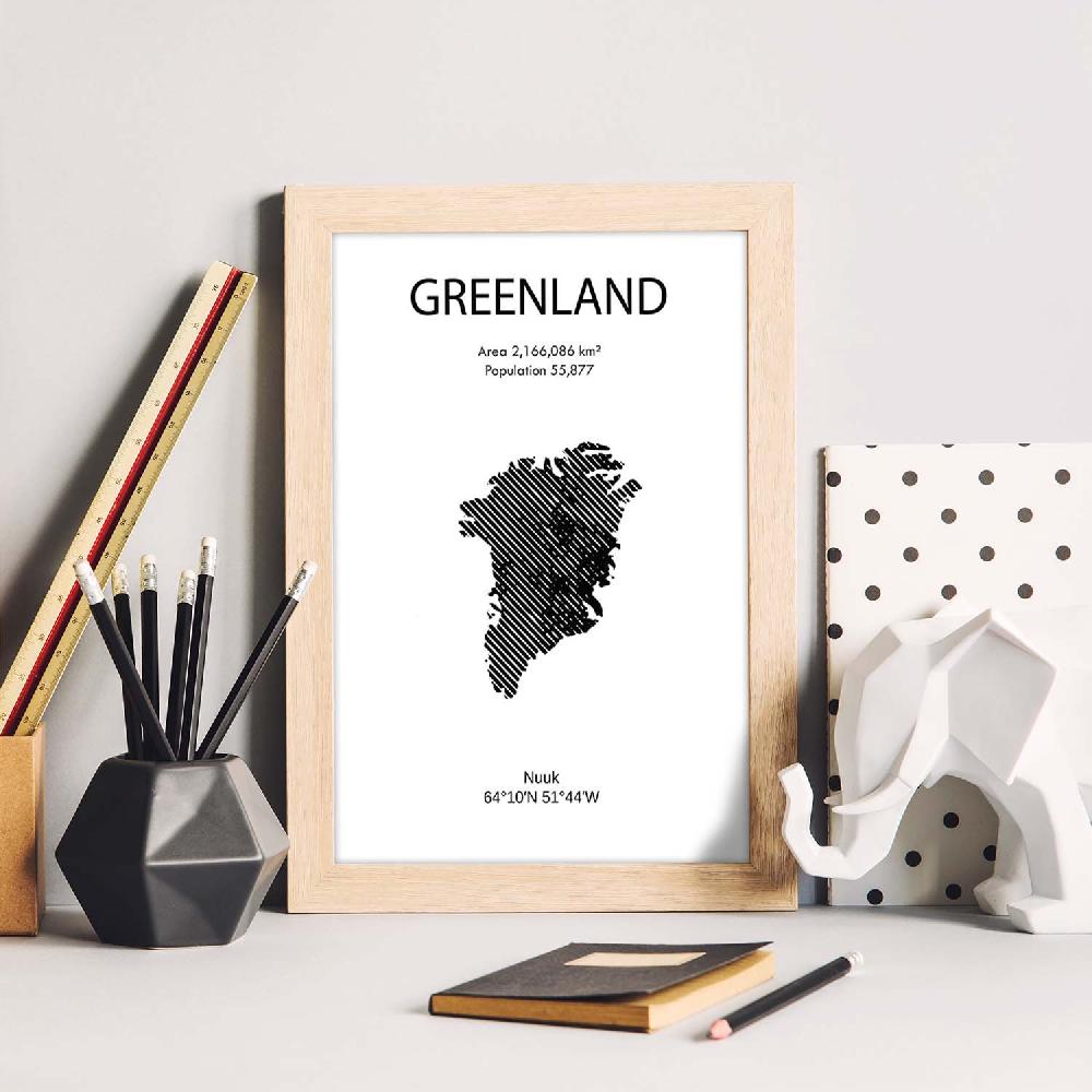 Nacnic Lámina De Groenlandia Del Mundo
