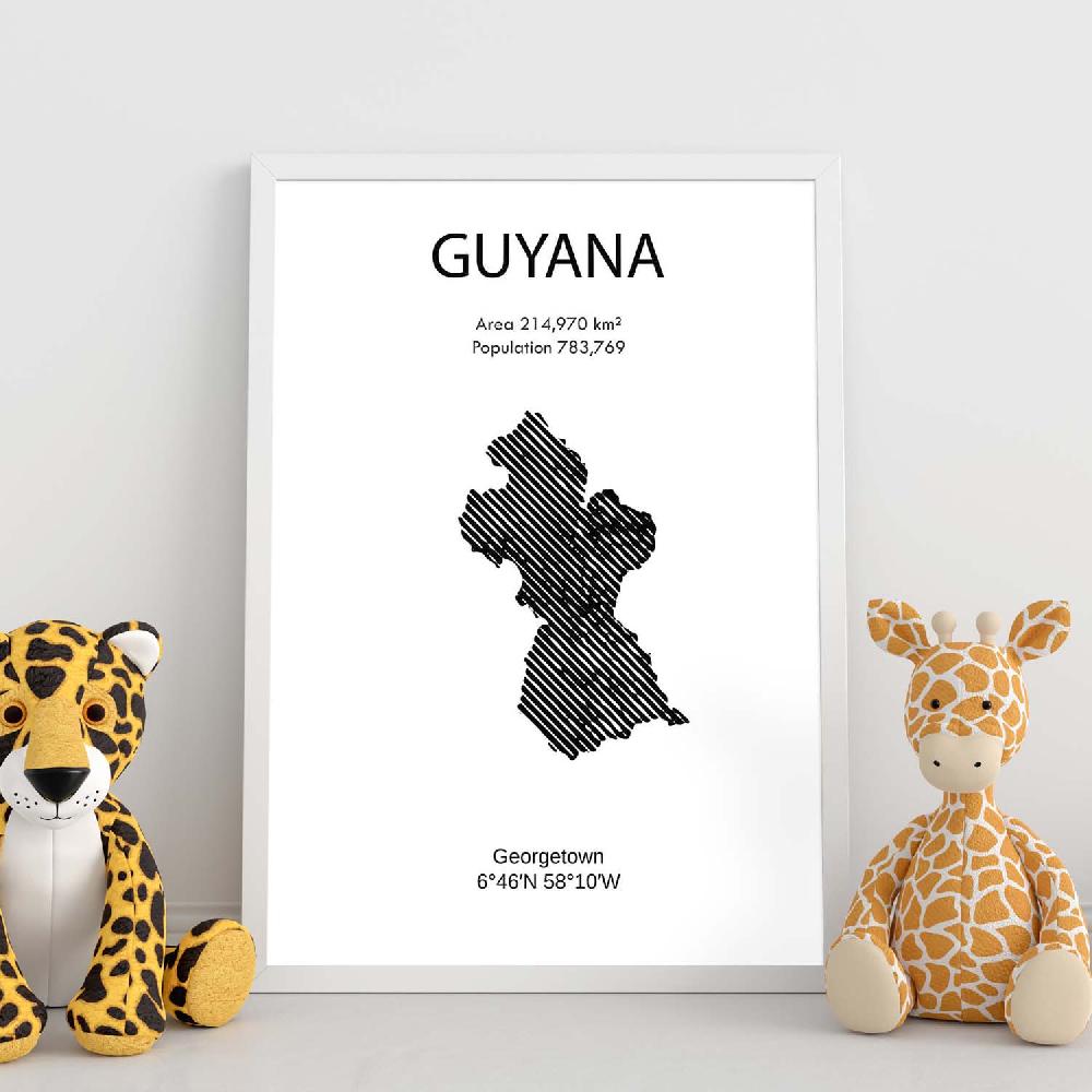 Nacnic Lámina De Guayana Del Mundo