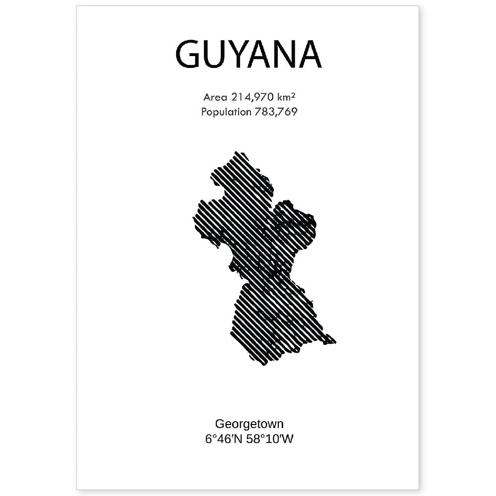 nacnic Lámina de Guayana del Mundo