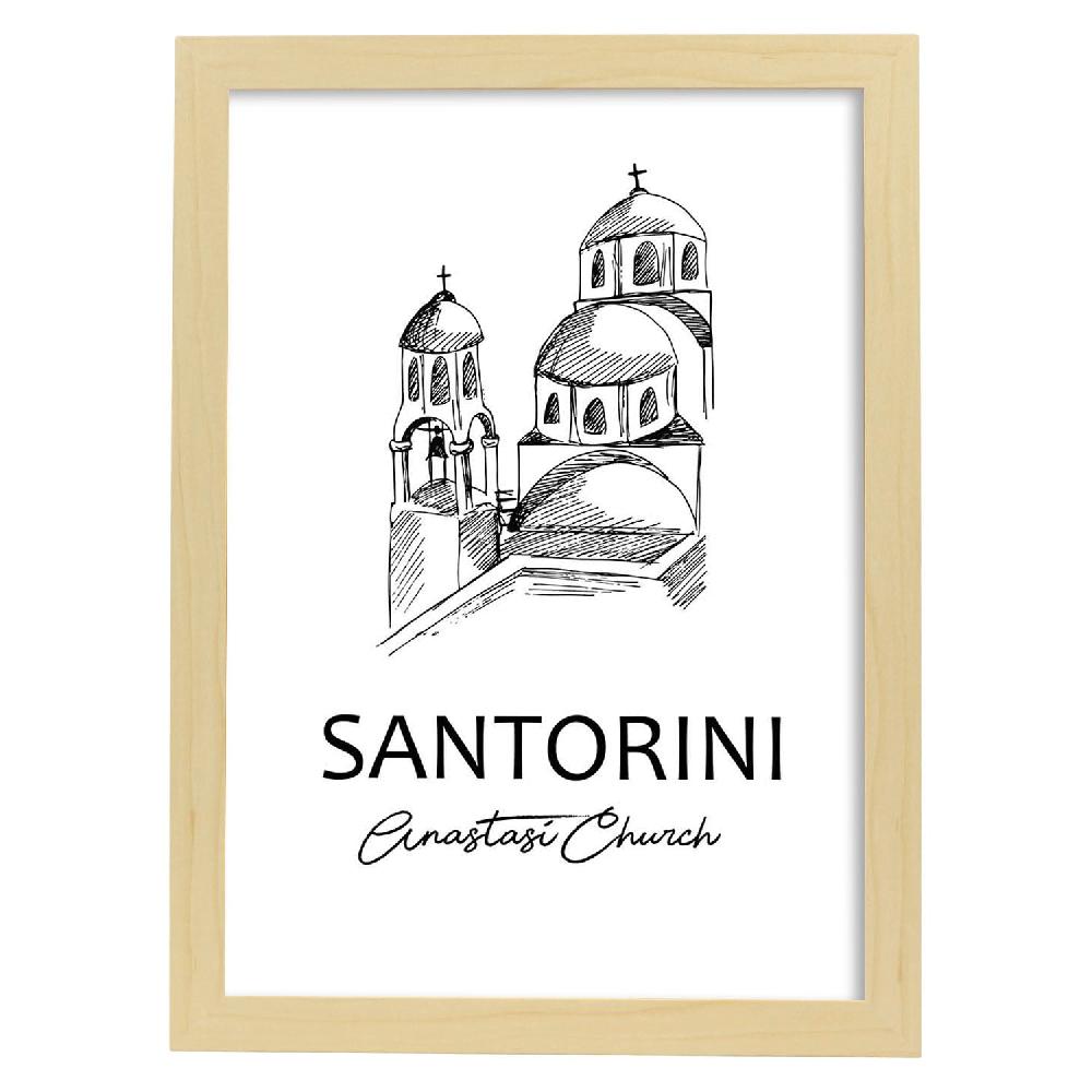 Nacnic Lámina De Iglesia Anastasi En Santorini