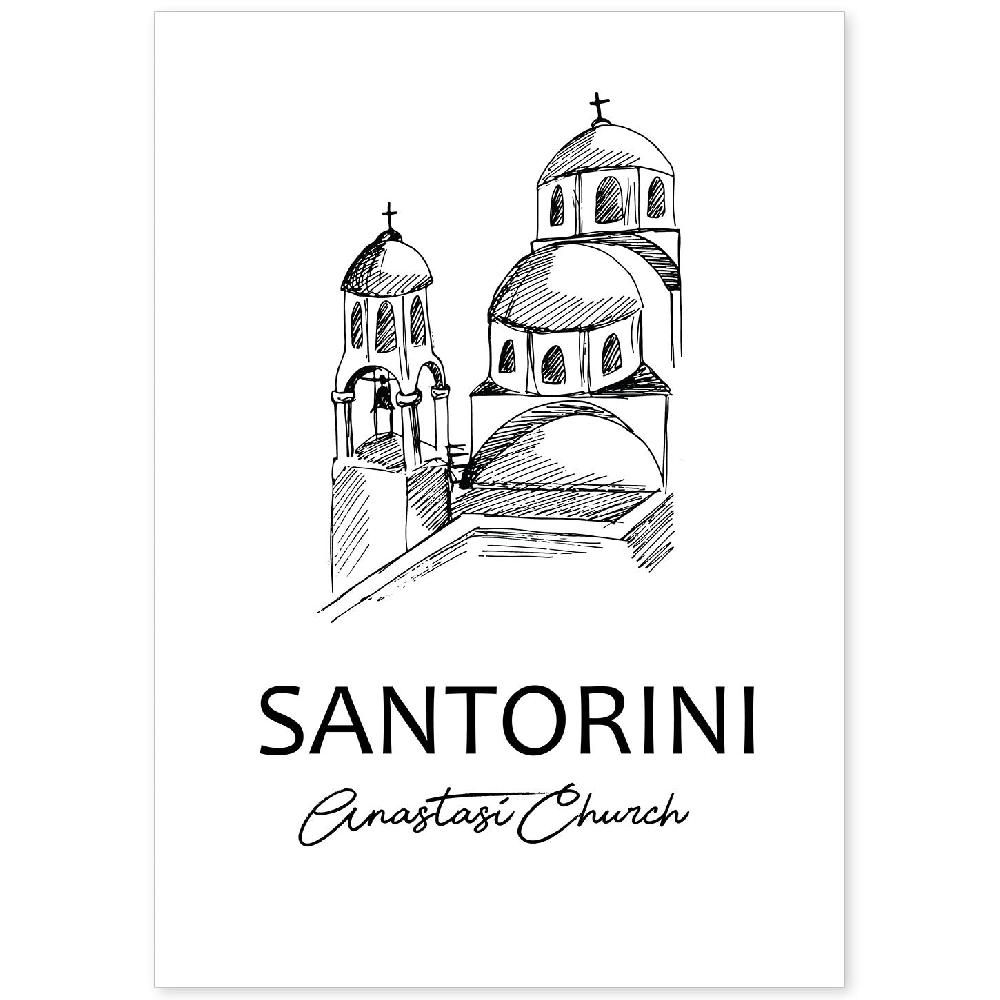 nacnic Lámina de Iglesia Anastasi en Santorini