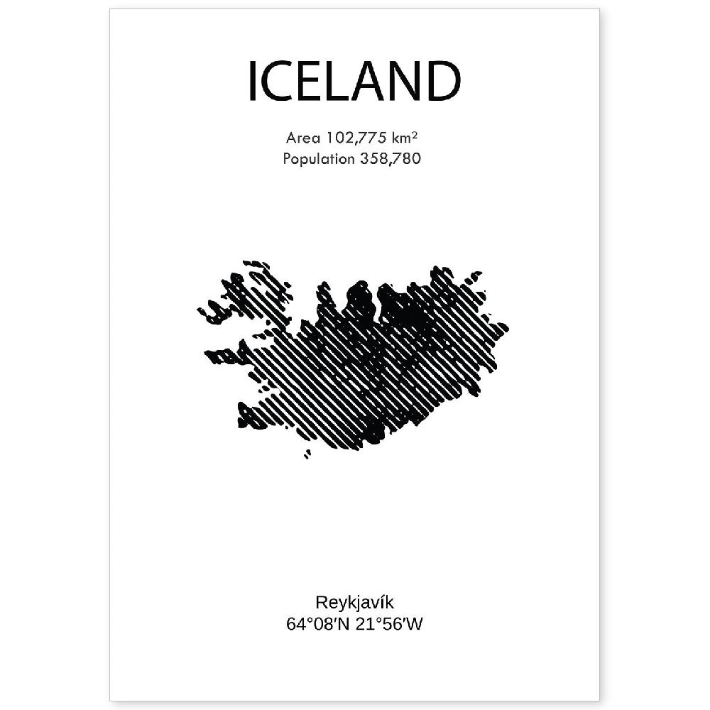 nacnic Lámina de Islandia del Mundo