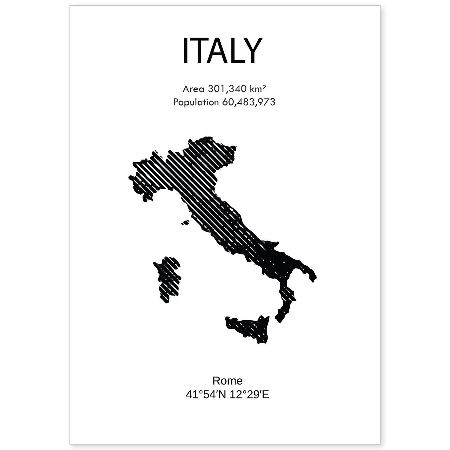 nacnic Lámina de Italia del Mundo