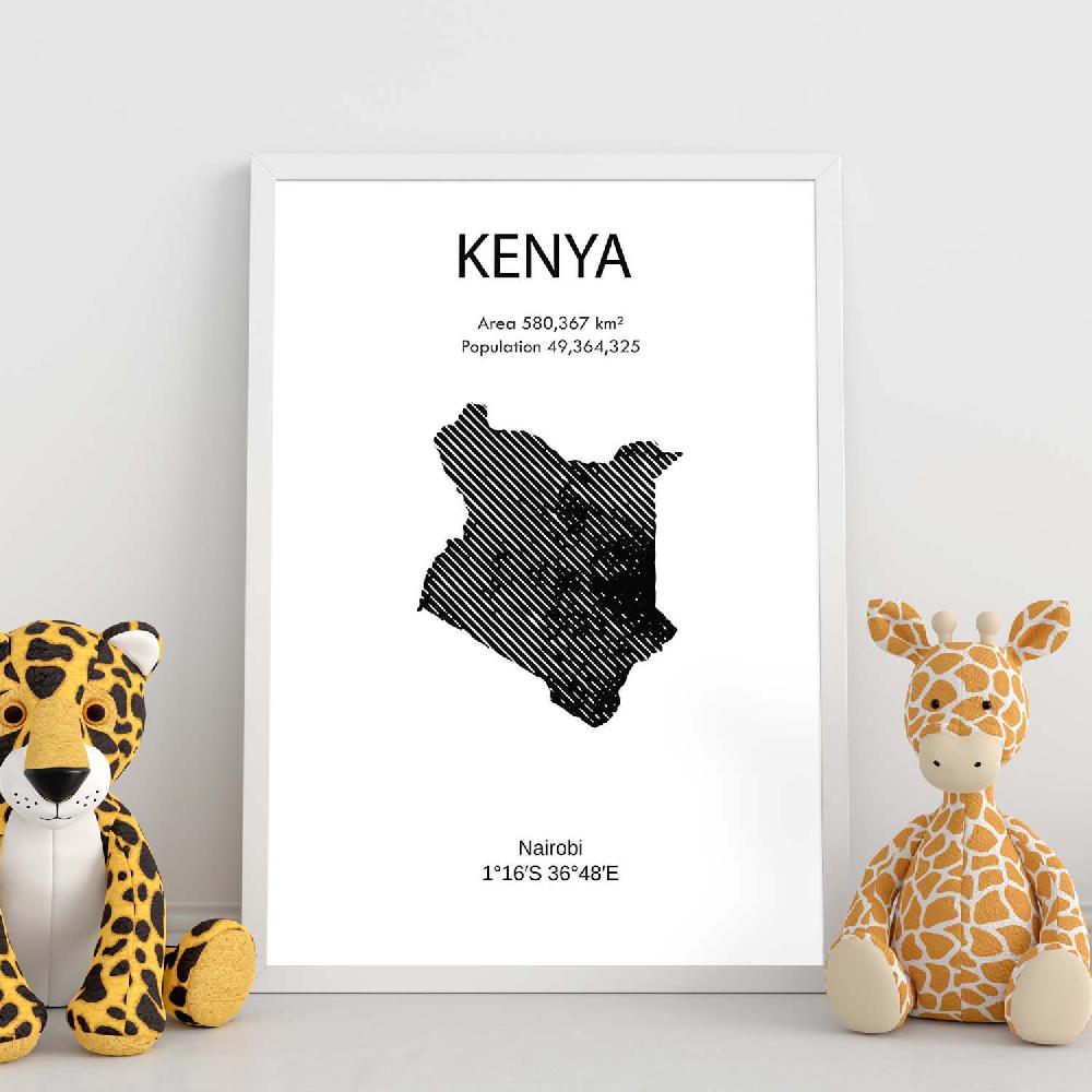 Nacnic Lámina De Kenya Mundo