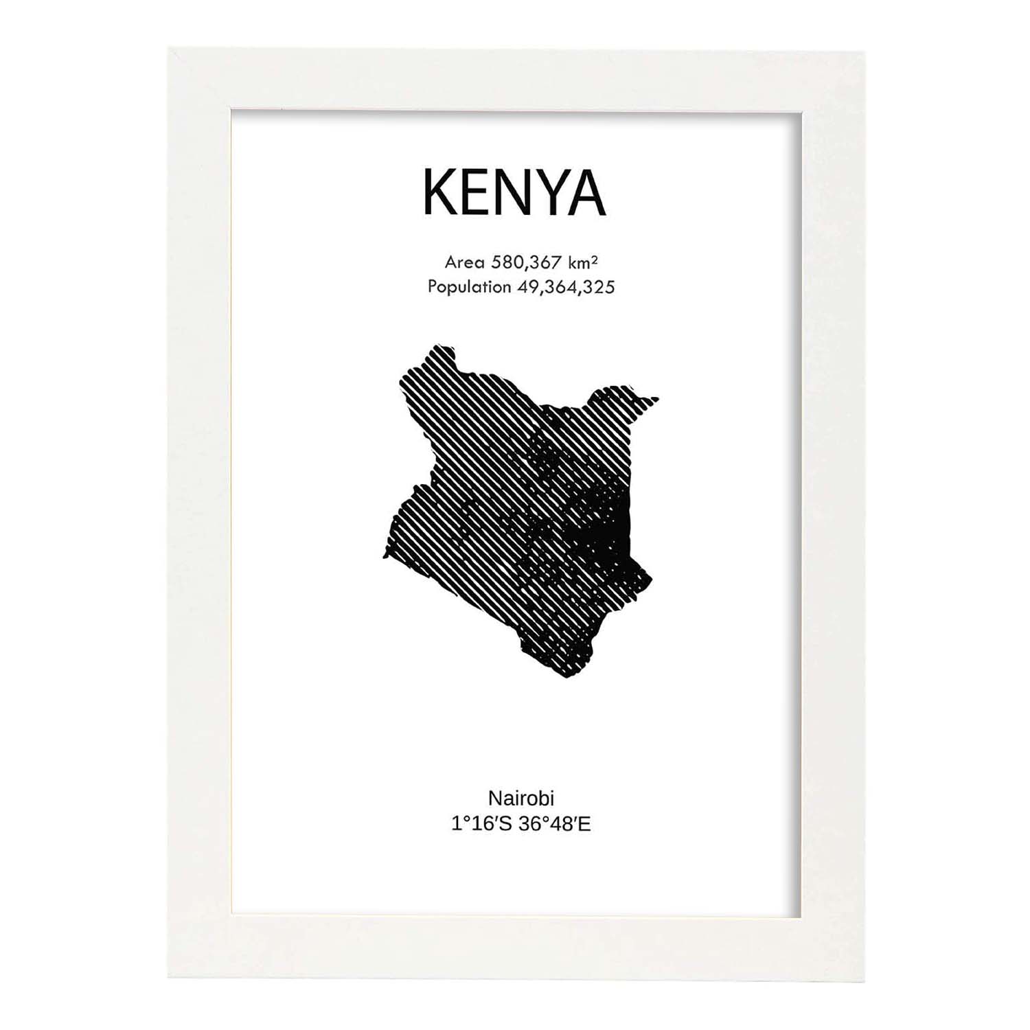 Nacnic Lámina De Kenya Mundo