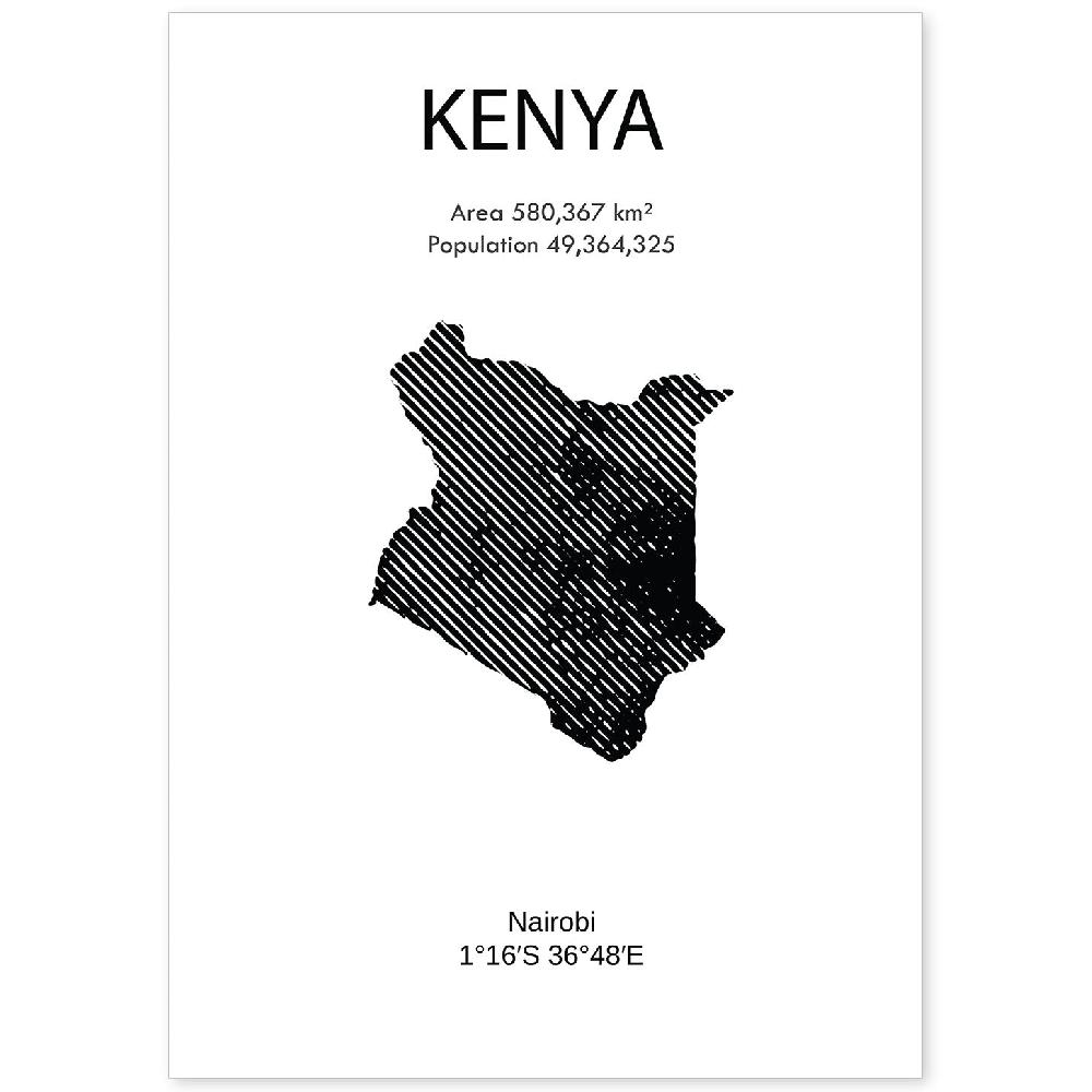 nacnic Lámina de Kenya Mundo