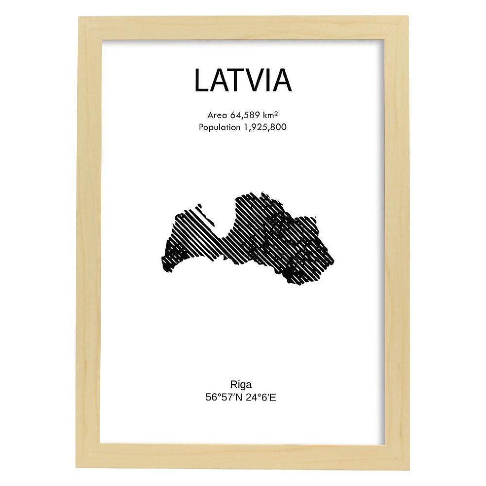 Nacnic Lámina De Latvia Del Mundo