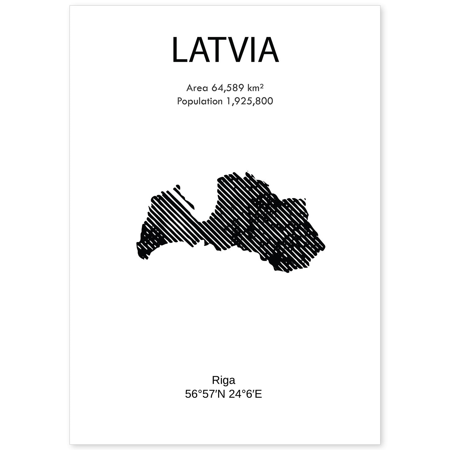 nacnic Lámina de Latvia del Mundo