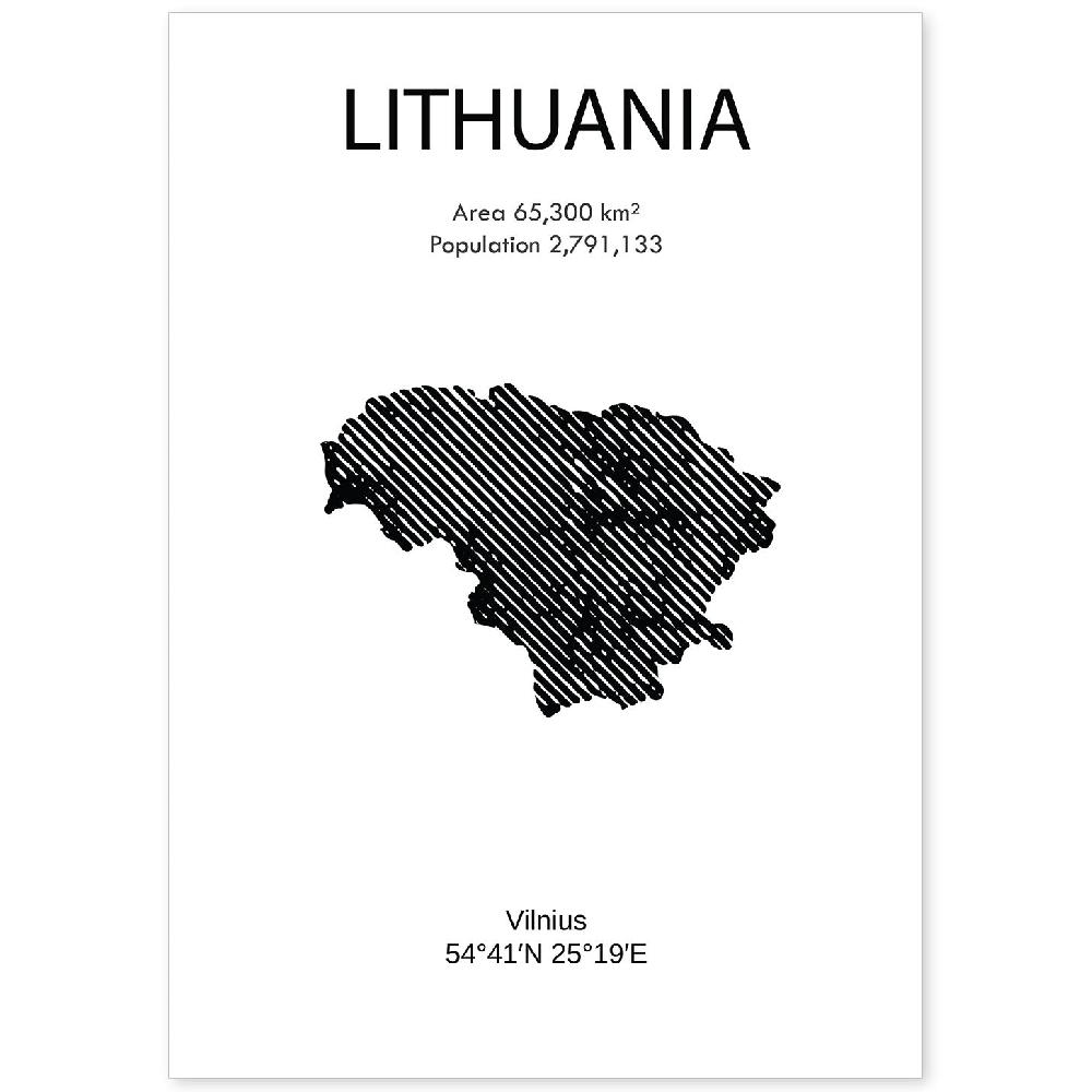 nacnic Lámina de Lituania del Mundo