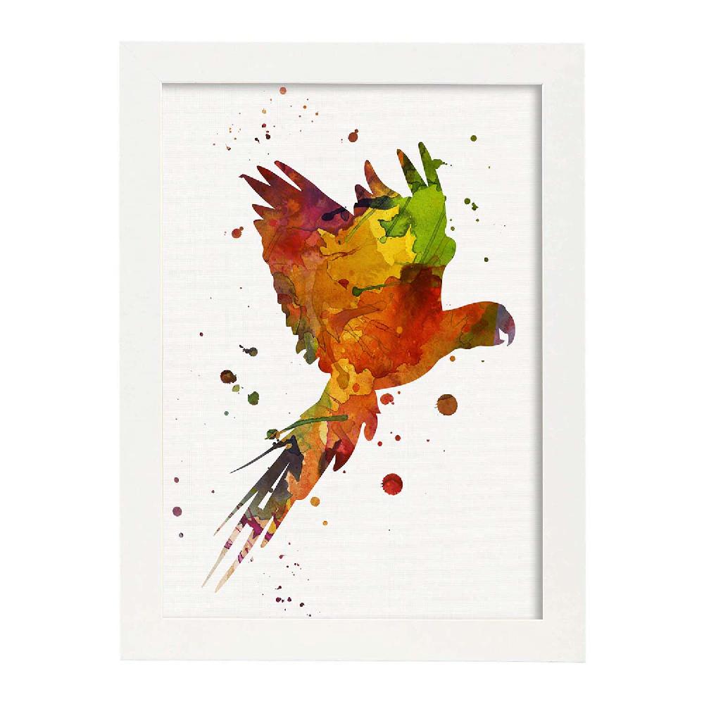 Nacnic Lámina De Loro En Acuarela