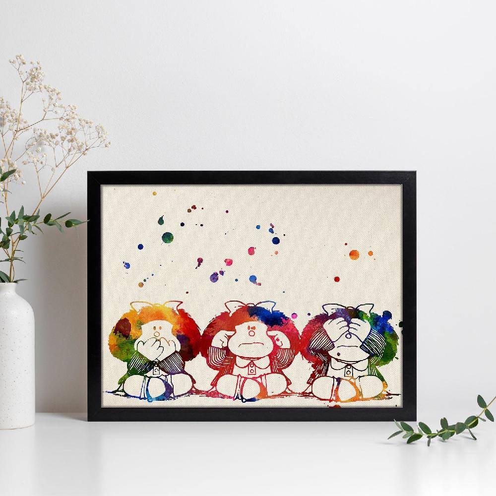 nacnic Lámina de Mafalda Estilo Acuarela