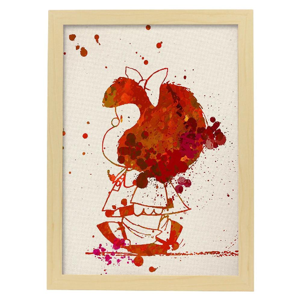Nacnic Lámina De Mafalda Roja A Color Para Niños