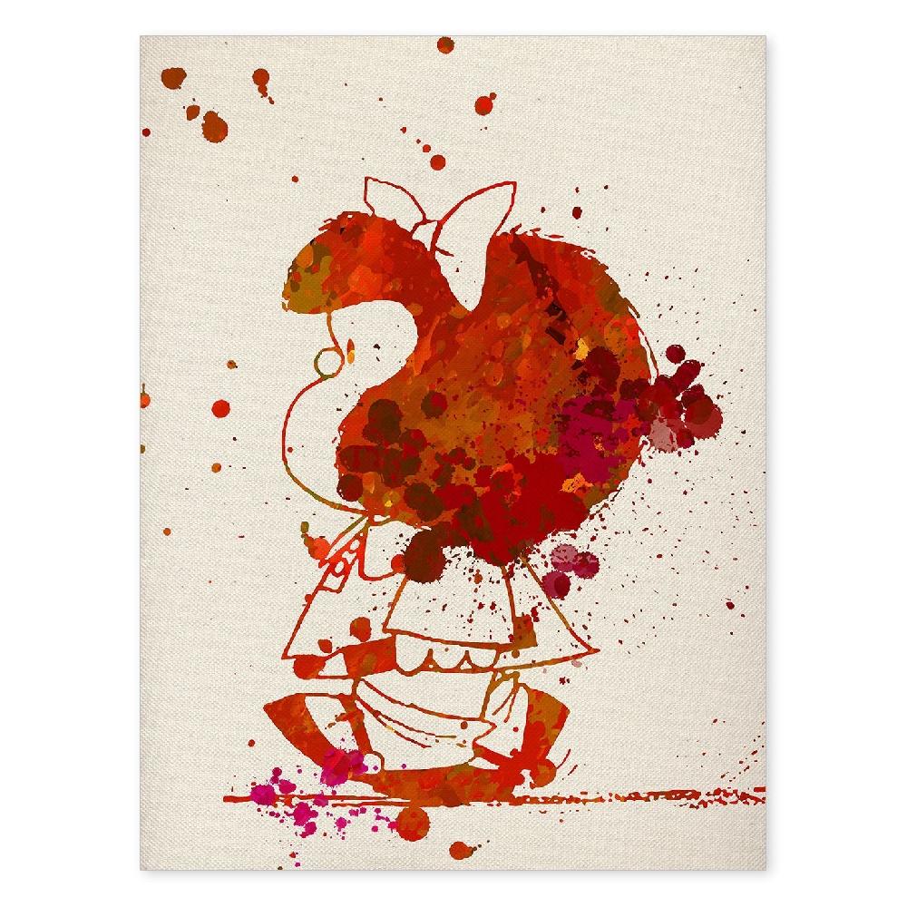 nacnic Lámina de Mafalda Roja a Color Para Niños