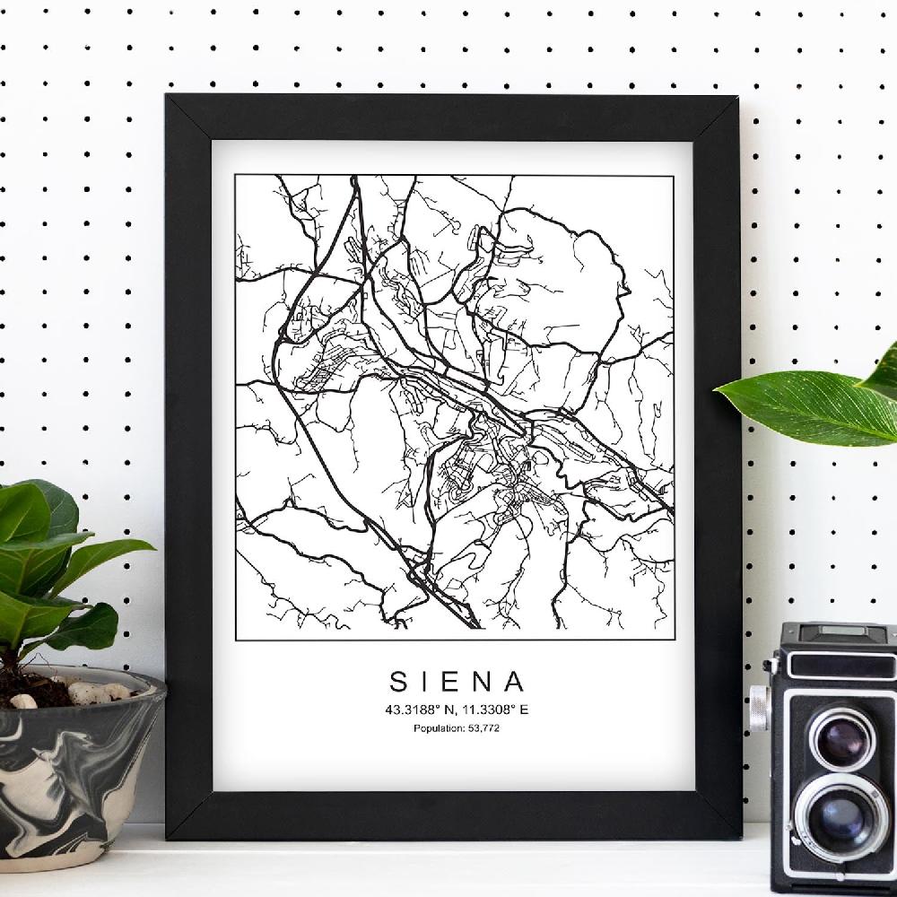 Nacnic Lámina De Mapa Estilo Nórdico De Siena