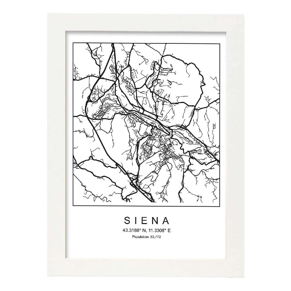 Nacnic Lámina De Mapa Estilo Nórdico De Siena