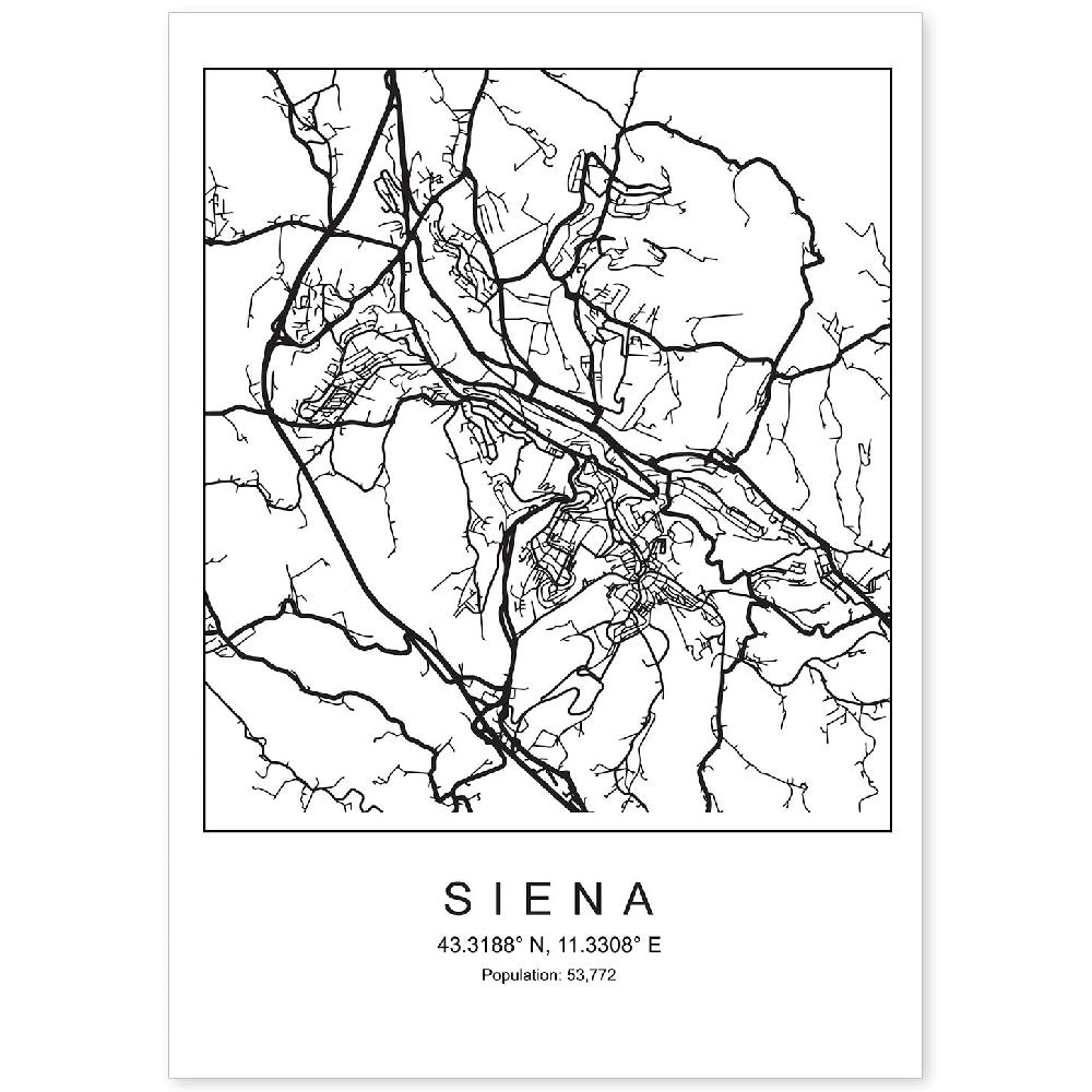 nacnic Lámina de mapa estilo nórdico de Siena