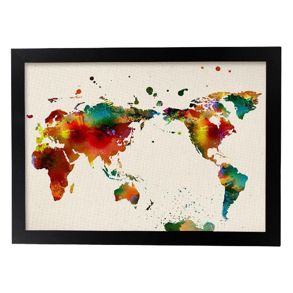 Nacnic Lámina De Mapa Mundi Y Ciudades De España
