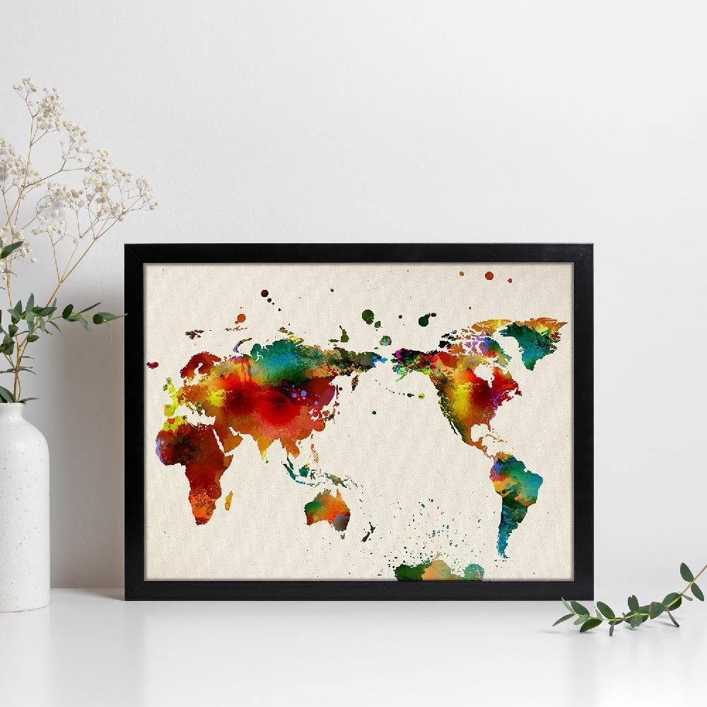 nacnic Lámina de Mapa Mundi y Ciudades de España