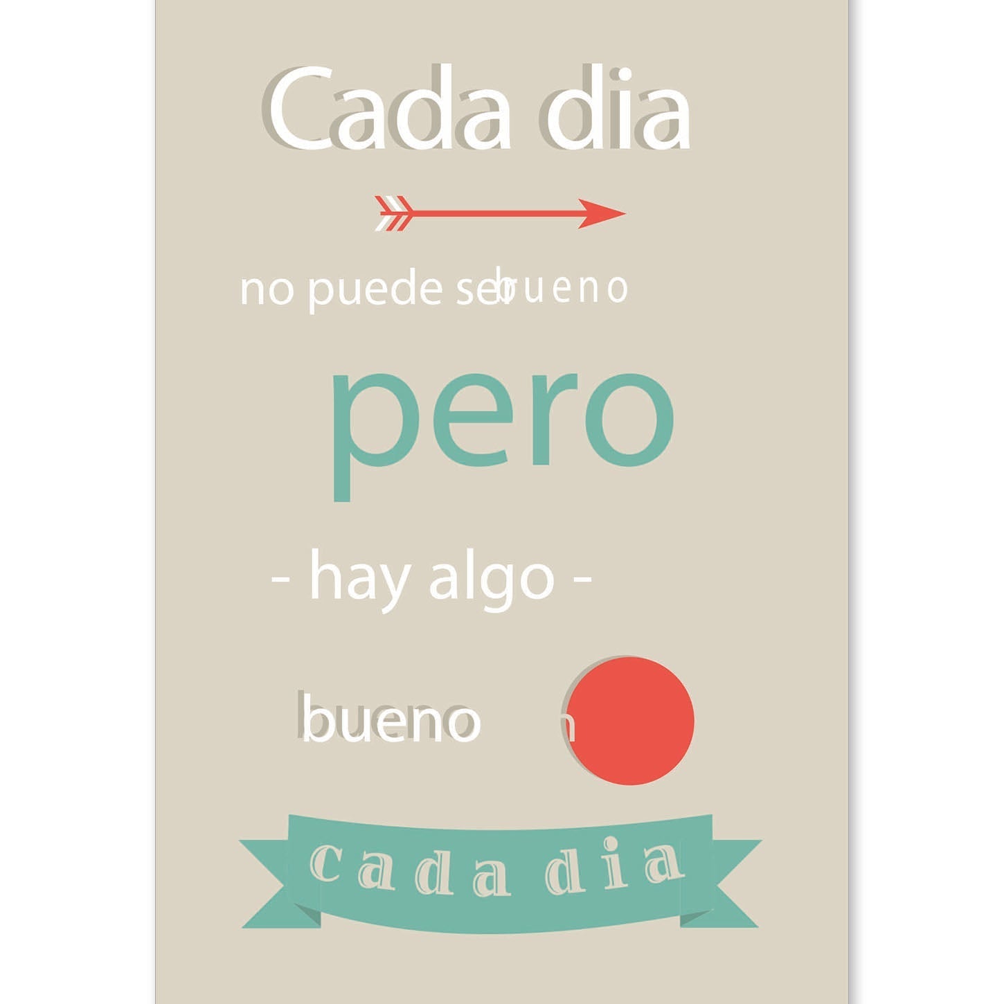 nacnic Lámina de Mensaje Feliz Cada Día