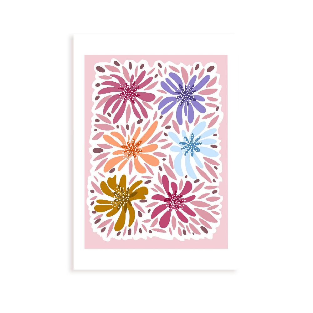 nacnic Lámina de Mezcla de Flores Abstractas