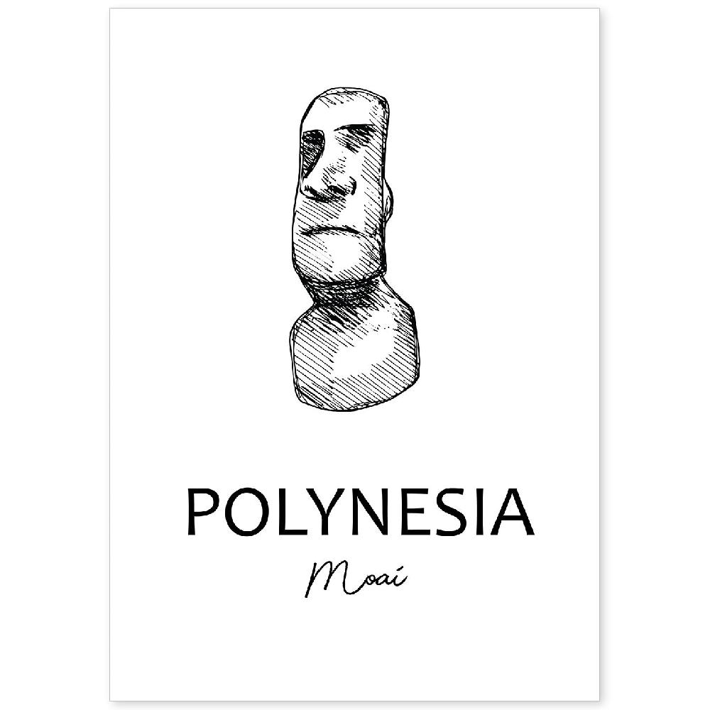 nacnic Lámina de Moai Polinesia