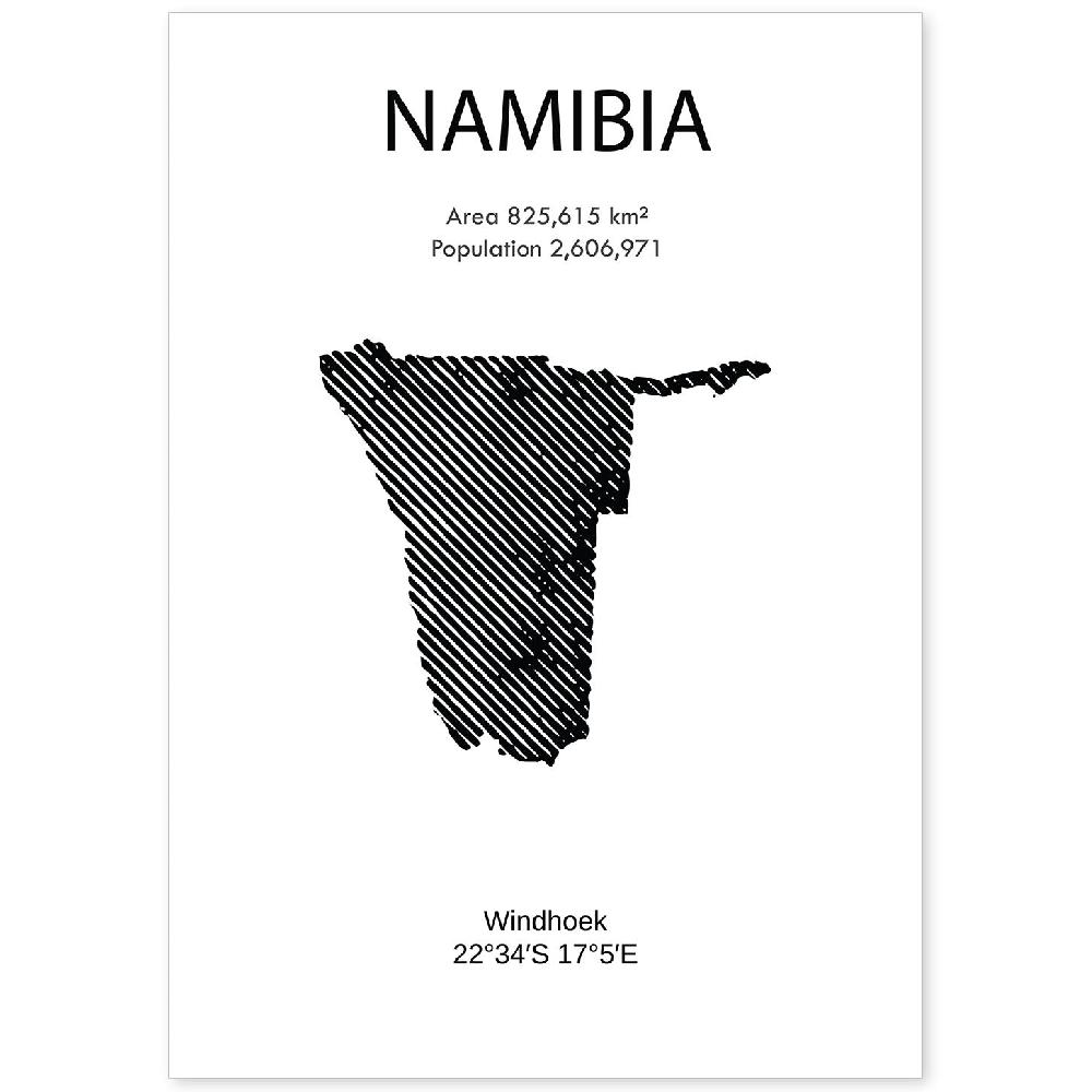 nacnic Lámina de Namibia del Mundo