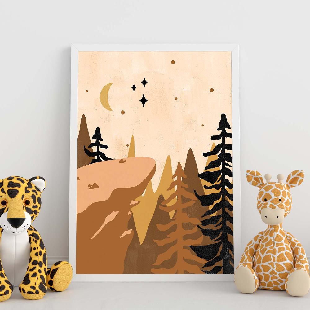 Nacnic Lámina De Naturaleza En Tonos Marrones